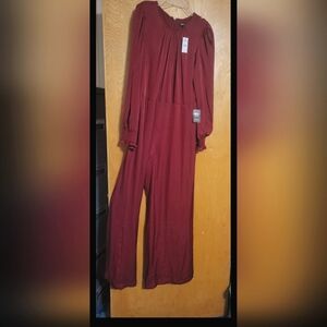Express Maroon Jumpsuit Size L